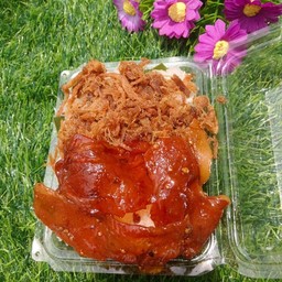 ข้าวเหนียวหมูแผ่น+หมูฝอย