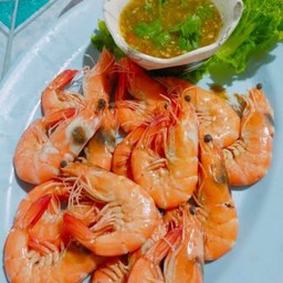 กุ้งลวกจิ้ม+น้ำจิ้มรสเด็ด