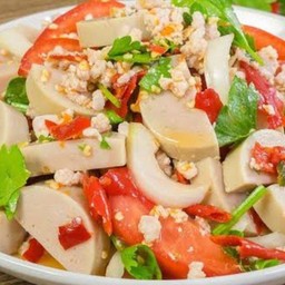 ยำหมูยอใส่หมูสับ