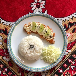 ข้าวไก่ทอดซอสครีมมะนาว