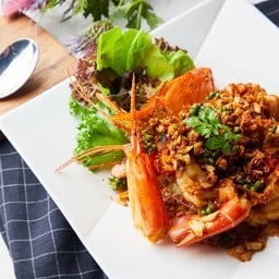 กุ้งแม่น้ำผัดพริกเกลือ