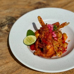 สปาเก็ตตี้ต้มยำกุ้งแม่น้ำ