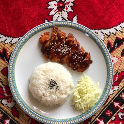 ข้าวไก่ทอดราดซอสเทอริยากิ