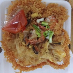 หอยทอด(ใส่กุ้งผสมกับหอย)สูตรแป้งบางกรอบจ้า