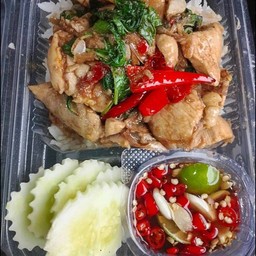 กะเพราไก่ราดข้าว