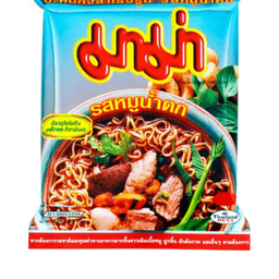มาม่านํ้าตก หมูแดงหมูสับ ลูกชิ้น