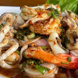 ก้อยปลาหมึก,กุ้ง