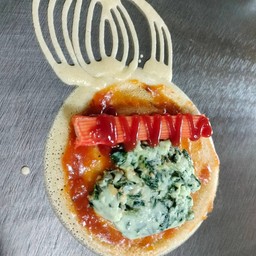 พิซซ่า+ผักโขม+ปูอัด