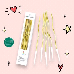 เทียนแท่งยาวเกรียว สีทอง