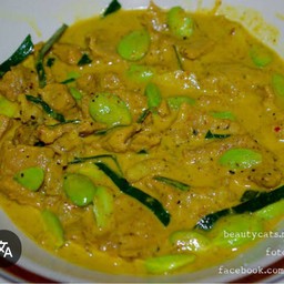 แกงคั่วกะทิหมูใส่สะตอ กับข้าว