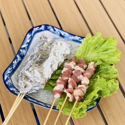 烤三层肉，เนื้อหมูแซ่บมัน