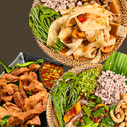 ลดพิเศษ3อย่างลด15%ตำเส้นเล็กขึ้นบก+ตำหลวงพระบางหมูสับ+หมูแดดเดียว