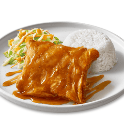 ข้าวไก่กรอบซอสน้ำปลา