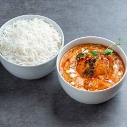 METHI MURGH WITH STEAM RICE