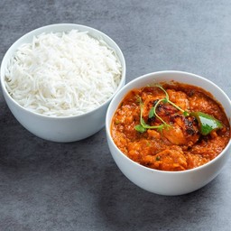 KADHAI MURGH WITH STEAM RICE