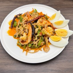 ยำถั่วพูกุ้งสด