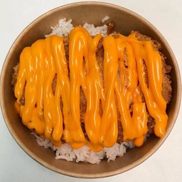 ข้าวไก่ทอด ราดชีส