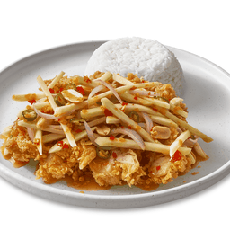 ข้าวไก่กรอบยำมะม่วง