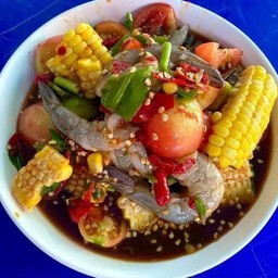 ตำข้าวโพดกุ้งสด (ปลาร้า)