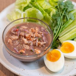 ชุดน้ำพริกขยำกุ้งสด