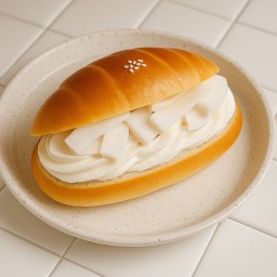 ขนมปังเกลือมะพร้าวอ่อนครีมสด young coconut shiopan