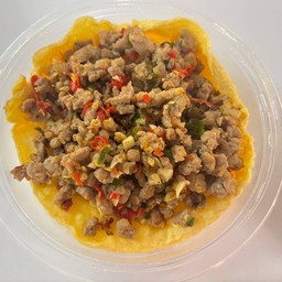 ข้าวไข่ข้นหมูสับผัดพริกเกลือ