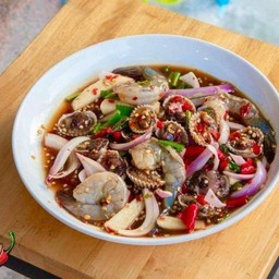 ยำหอยแครงกุ้งสด