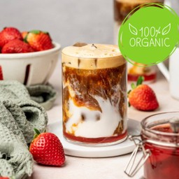 Iced Oat Milk Strawberry Coffee Latte