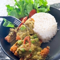 ข้าวไก่กรอบซอสเขียวหวาน