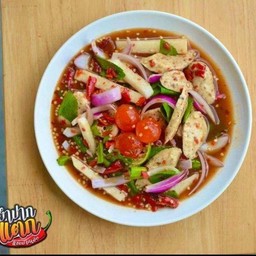 ยำหมูยออุบล + ไข่แดงเค็ม