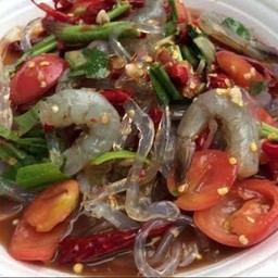 ตำเส้นแก้วกุ้งสด