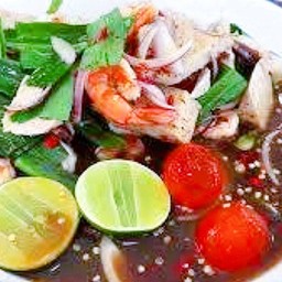 ยำกุ้งลวก5+หมูยอ1+ไข่แดงเค็ม2