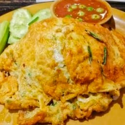 ข้าวไข่เจียวชะอมน้ำพริกกะปิ