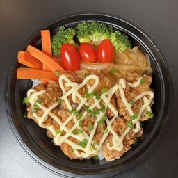 Chicken Karaage with Teriyaki Sauce | ข้าวไก่คาราเกะราดซอสเทอริยากิ