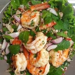 ลาบกุ้งสด/สุก