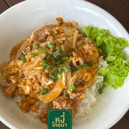 ข้าวหน้าสุกี้หมูไข่ข้น