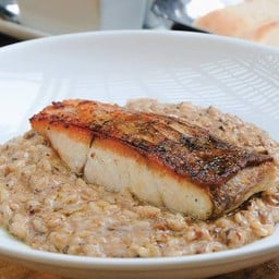 Mushroom Sea Bass  Risotto