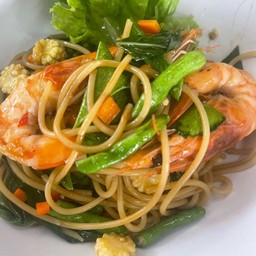 สปาเก็ตตี้ผัดขี้เมากุ้ง