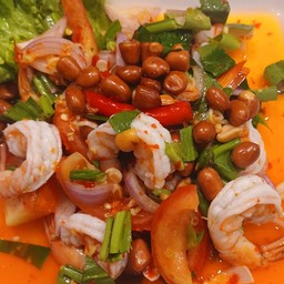 ยำตะไคร้กุ้งสด