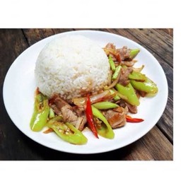 ข้าวราดผัดพริกหยวก ราดข้าว