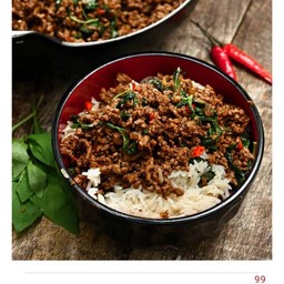 กระเพราเนื้อสับโคขุน