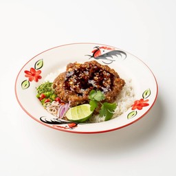 F18 ข้าวหมูสับปลาเค็มปั้นก้อน