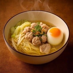 ก๋วยเตี๋ยวน้ำใสหมูเด้ง (ไม่รวมไข่)