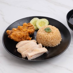 ไก่ต้ม+ไก่ทอด