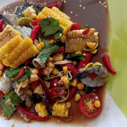 ตำข้าวโพดกุ้งสด