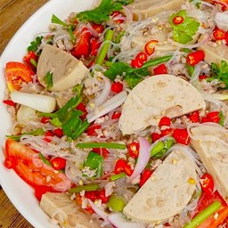 ยำวุ้นเส้นหมูสับ+หมูยอ