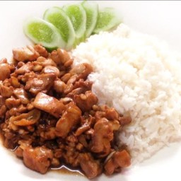 ข้าวหมูทอดกระเทียม