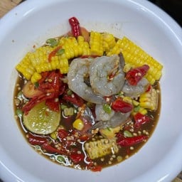 ตำลาวข้าวโพดกุ้งสด