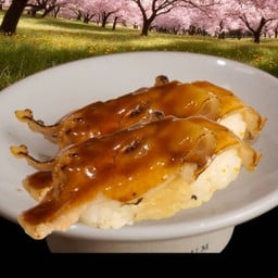 (ปั่นสด)ซูซิ หมูสไลด์เบิร์นไฟ ซสเทอริยากิ 2ชิ้น