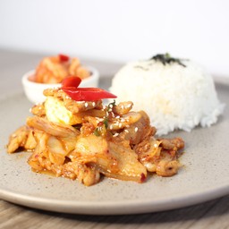 Kimchi Duruchigi + Rice หมูสามชั้นผัดกิมจิ